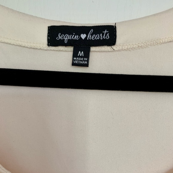 Sequin Hearts Pastel Flowy Embroided Long Sleeves Dress - Picture 2 of 5